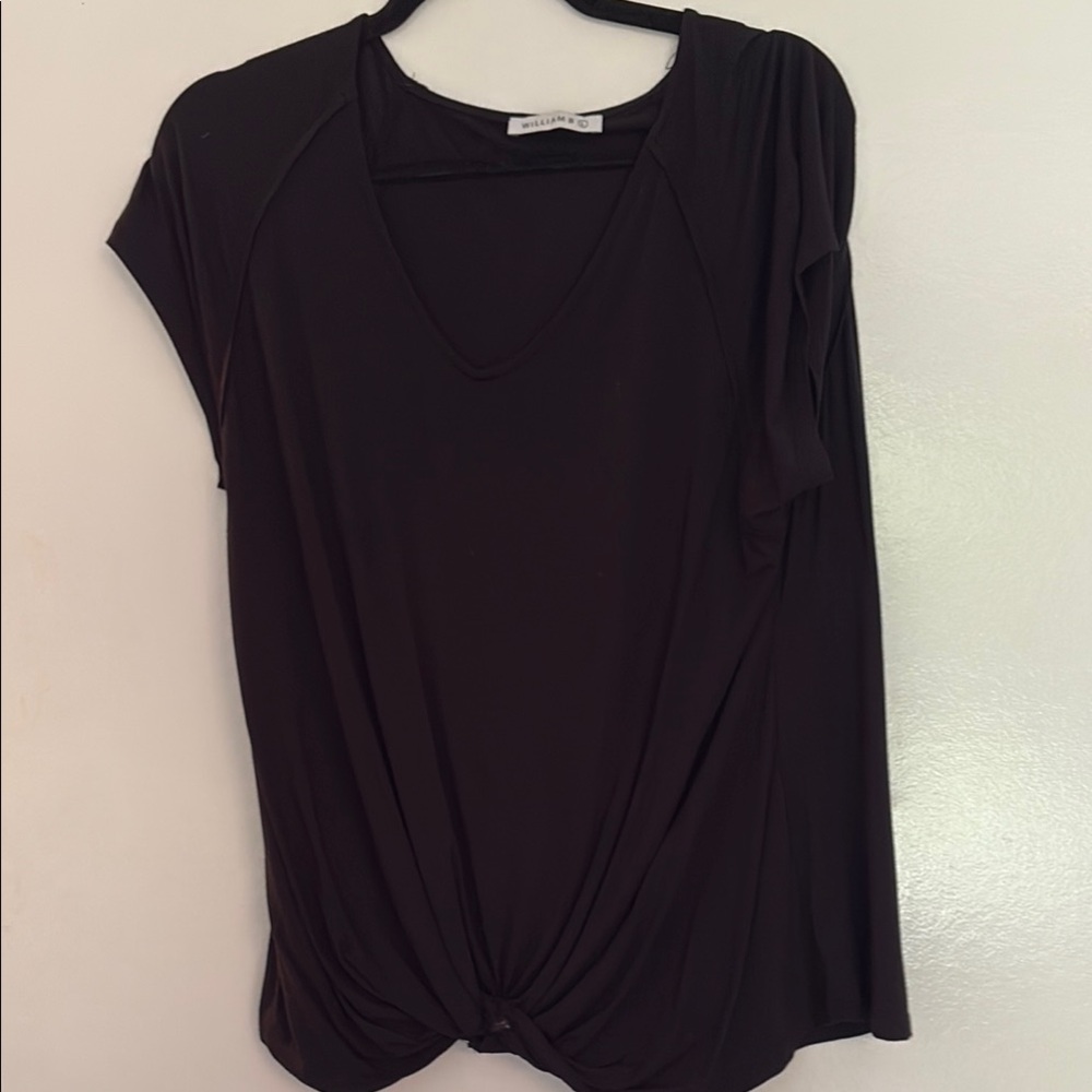 Black Tie Front Short Sleeve Tee